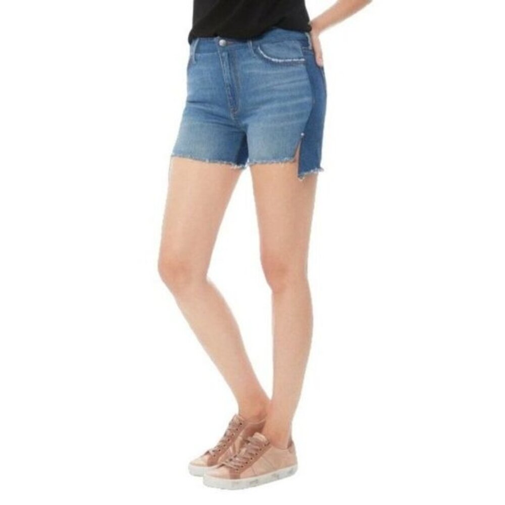 Sam Edelman Denim High Rise Shorts Women's Frayed Raw Hem Casual Jeans Shorts